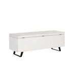 Banc de rangement Broadmore en bois d'acacia de 46 pouces