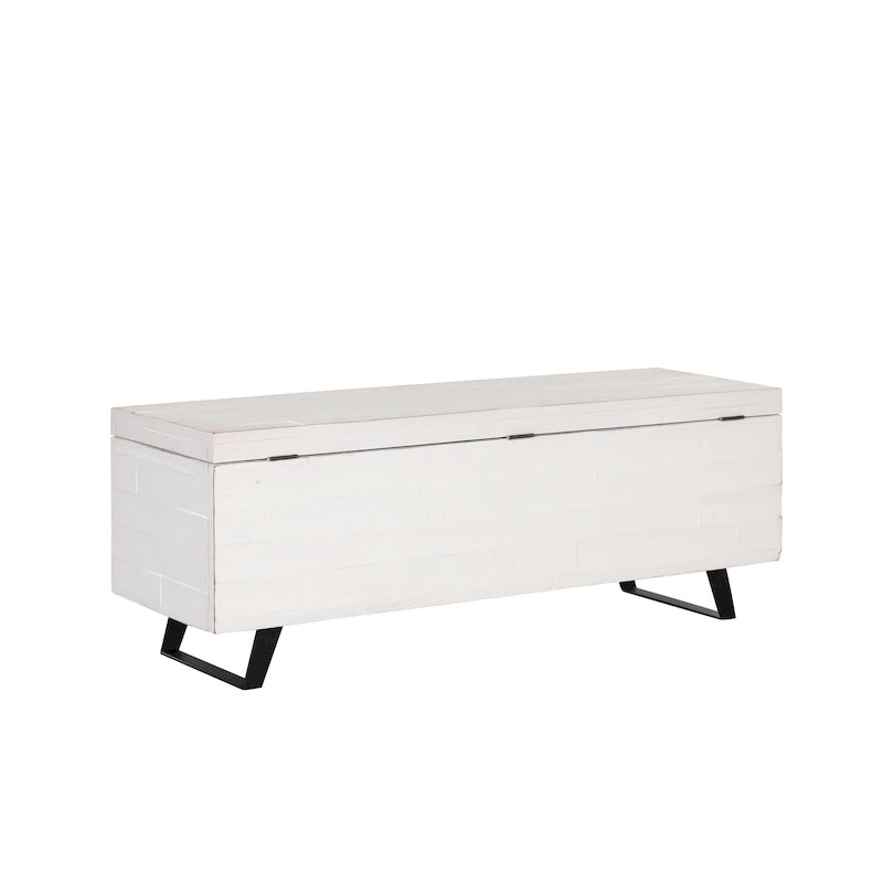 Banc de rangement Broadmore en bois d'acacia de 46 pouces