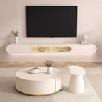 Meuble TV flottant en bois blanc avec rangement pour le salon