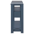 Longue console d'entrée avec tiroirs, table console de canapé en bois style ferme avec 4 tiroirs et 2 étagères