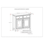 WYNDENHALL Hampshire Armoire de rangement traditionnelle en bois massif de 40 po de largeur pour entrée - 40 larg. x 15 prof. x 36 haut.