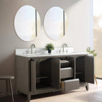 Meuble-lavabo Vanity Art avec évier en céramique et dessus en marbre reconstitué