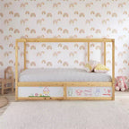 Lit enfant convertible 3-en-1 Max & Finn Saffiano, naturel/blanc
