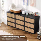 Commode en rotin pour la chambre, armoires de rangement grande capacité pour la garde-robe, convient pour le salon, le couloir et la chambre d'enfant.
