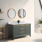 Meuble-lavabo Vanity Art avec évier en céramique et dessus en marbre reconstitué