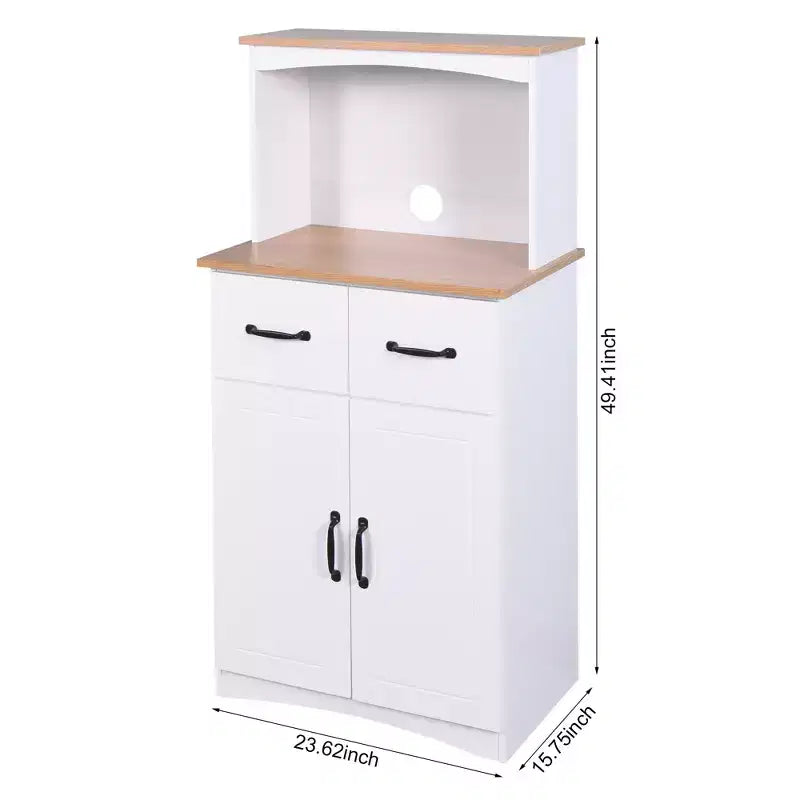 sumyeg Meuble de Rangement de Cuisine en Bois avec Tiroir et Étagère pour Micro-ondes