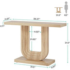 Console d'entrée en bois de 39 pouces avec base géométrique