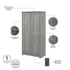 Meuble de rangement haut Cabot Espresso Oak avec portes – 31,38 long. x 16,30 larg. x 61,14 haut.