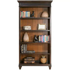 Bibliothèque ouverte Hartford 78 po, brun - Martin Furniture : Rangement en bois à 5 étagères, arche supérieure