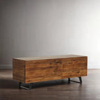 Banc de rangement Broadmore en bois d'acacia de 46 pouces