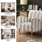 Lot de 2 fauteuils modernes Garabina à rayures avec pieds en bois | HULALA HOME-TAN