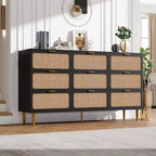 Commode en rotin pour la chambre, armoires de rangement grande capacité pour la garde-robe, convient pour le salon, le couloir et la chambre d'enfant.