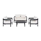 ModernLuxe Ensemble de canapé d'extérieur 4/5 pièces Meubles de conversation pour terrasse Groupe de sièges avec table basse, coussins résistant aux intempéries et cadre résistant à la rouille