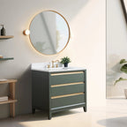 Meuble-lavabo Vanity Art avec évier en céramique et dessus en marbre reconstitué