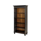 Bibliothèque ouverte Hartford 78 po, brun - Martin Furniture : Rangement en bois à 5 étagères, arche supérieure