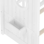 Lit cabane au sol simple, lit Montessori pour enfants avec étagère de rangement et toit