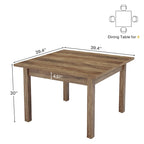 Table de salle à manger carrée de 39,4 pouces pour 2 à 4 personnes avec pieds en bois massif pour salon ou salle à manger